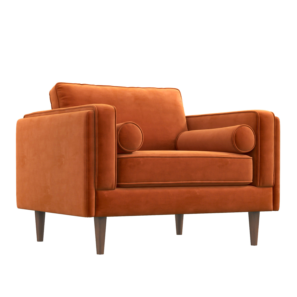 Fordham Lounge Chair (Burnt Orange Velvet)