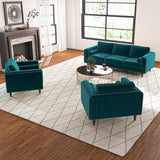 Fordham Lounge Chair (Teal Velvet)