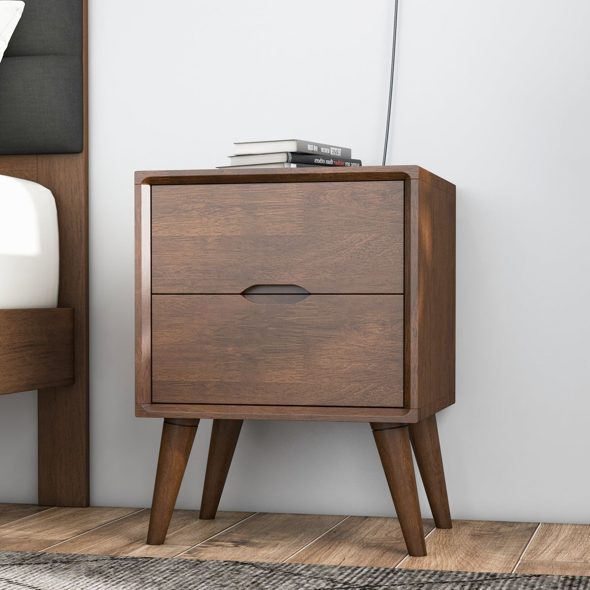 Grace Brown Night Stand With 2 Drawers