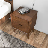 Grace Brown Night Stand With 2 Drawers