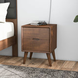 Grace Brown Night Stand With 2 Drawers