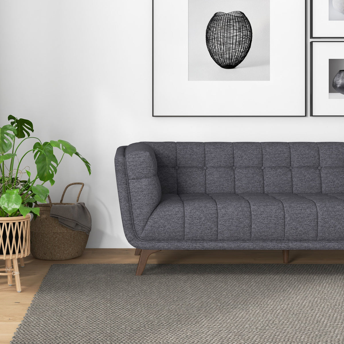 Kano Large Seaside Gray Fabric Sofa