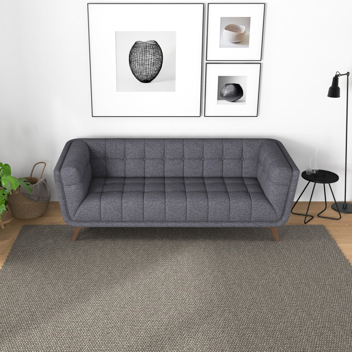 Kano Large Seaside Gray Fabric Sofa