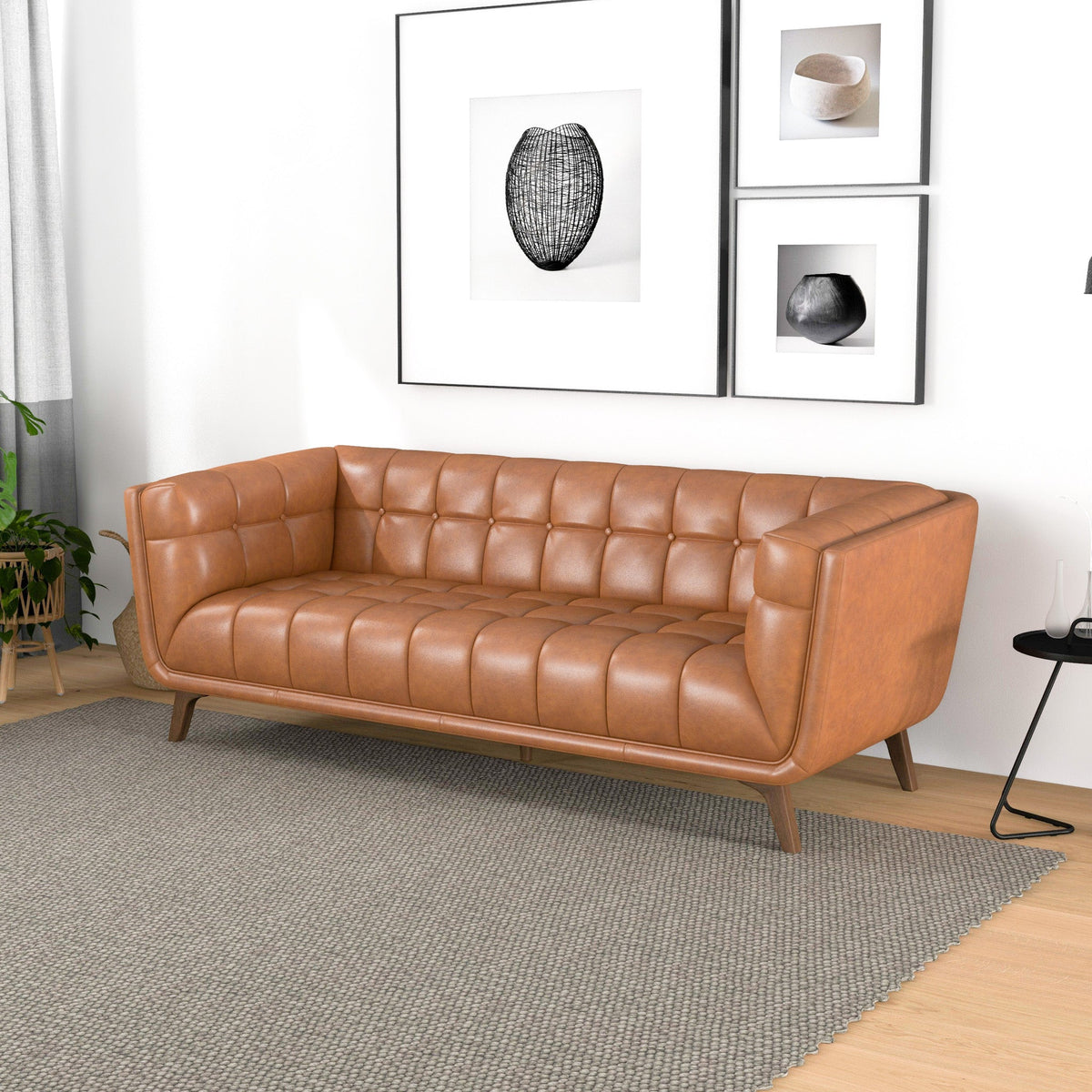 Kano Leather Sofa (86" - Cognac)