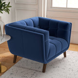 Kano Lounge Chair (Navy Blue - Velvet)