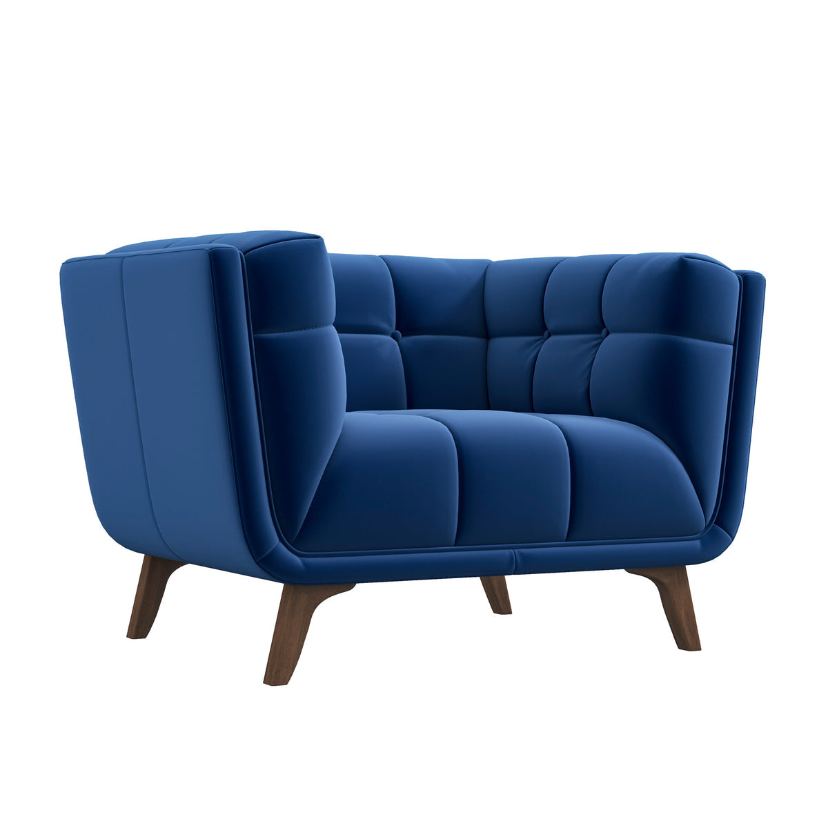 Kano Lounge Chair (Navy Blue - Velvet)