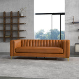 Kendra Cognac Genuine Leather Sofa