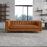 Kendra Cognac Genuine Leather Sofa