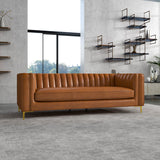 Kendra Cognac Genuine Leather Sofa