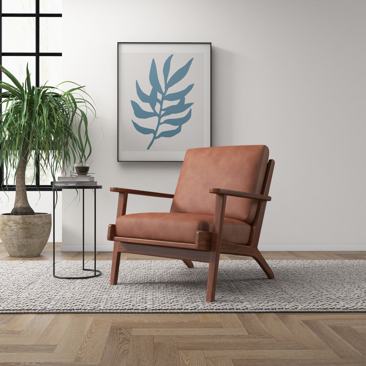 Kyle Cognac Leather Armchair