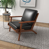 Kyle Black Leather Armchair