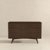 Mid Century Modern Walnut Dresser 6 Drawer