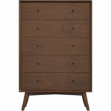 Noak Mid Century Modern Dresser 5 Drawers Walnut