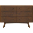 Noak Mid Century Modern Dresser (6 Drawer Walnut)