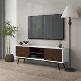 Caroline Walnut White TV Stand Up To 72"