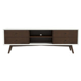 Caroline Walnut White TV Stand Up To 72"