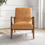 Nusa Genuine Tan Leather Accent Chair