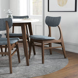 Palmer (White) Round Dining Set With 4 Collins (Grey) Dining Chairs