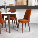 Palmer Dining Set With 4 Evette Orange Dining Chairs (White)