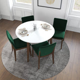 Palmer (White) Dining Set With 4 Virginia (Green) Dining Chairs