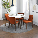 Dining Set Palmer White Top Table With 4 Virginia Burnt Orange Velvet Chairs