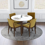 Dining Set Palmer White Top Table With 4 Virginia Gold Velvet Chairs