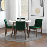 Palmer (White) Dining Set With 4 Virginia (Green) Dining Chairs