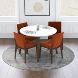 Dining Set Palmer White Top Table With 4 Virginia Burnt Orange Velvet Chairs