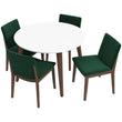 Palmer (White) Dining Set With 4 Virginia (Green) Dining Chairs