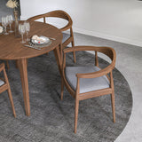 Palmer Dining Set With 4 Freya Grey Dining Chairs (Walnut)