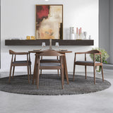 Palmer Dining Set With 4 Freya Grey Dining Chairs (Walnut)