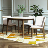 Adira (Small - White) Dining Set With 4 Virginia (Beige) Dining Chairs