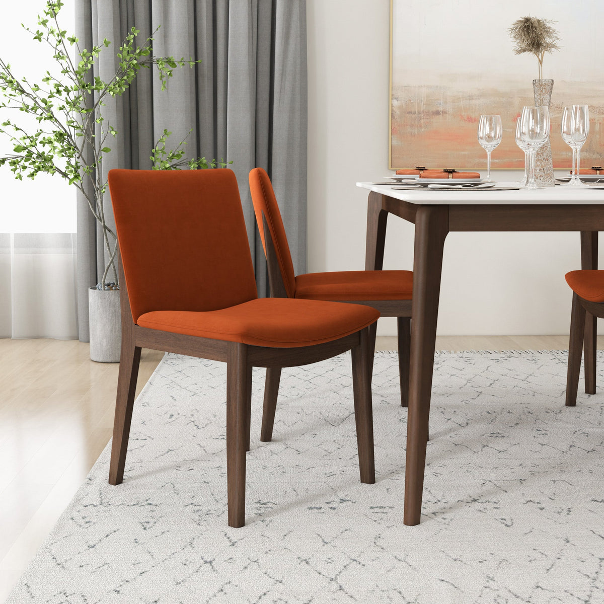 Virginia Dining Chair Burnt Orange Velvet