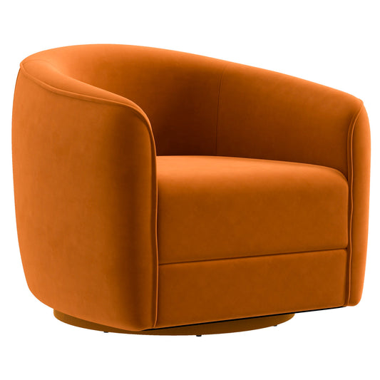 Spring Swivel Chair (Burnt Orange Velvet)