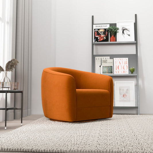 Spring Swivel Chair (Burnt Orange Velvet)