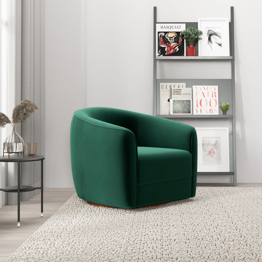 Spring Swivel Chair (Dark Green Velvet)