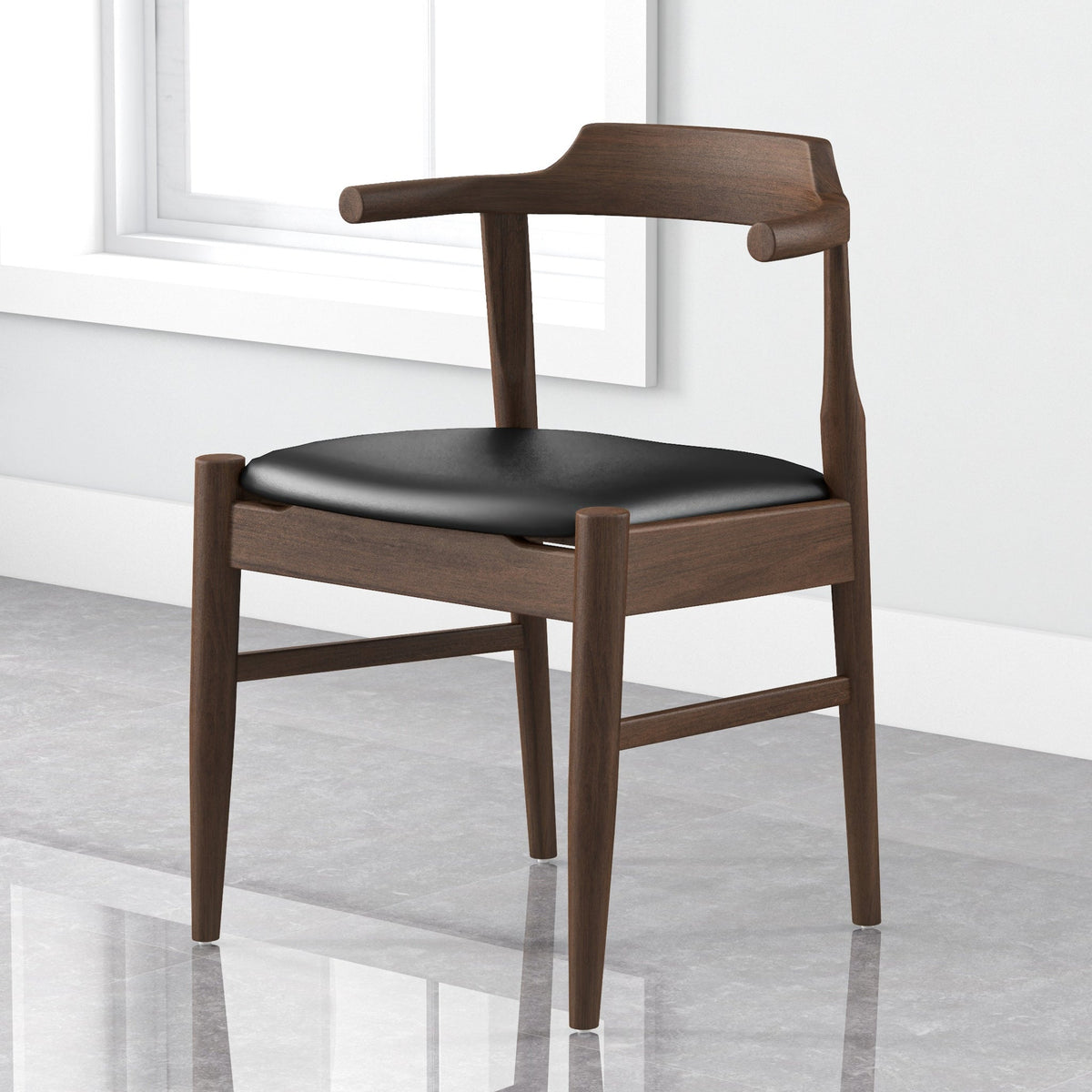 Sterling Dining Chair (Black Leather)