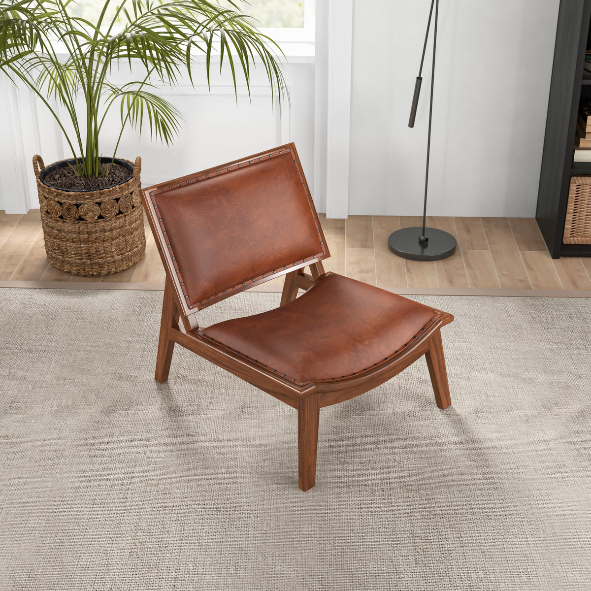 Tator Leather Lounge Chair Tan Leather