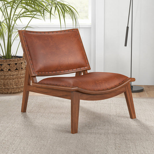 Tator Leather Lounge Chair Tan Leather