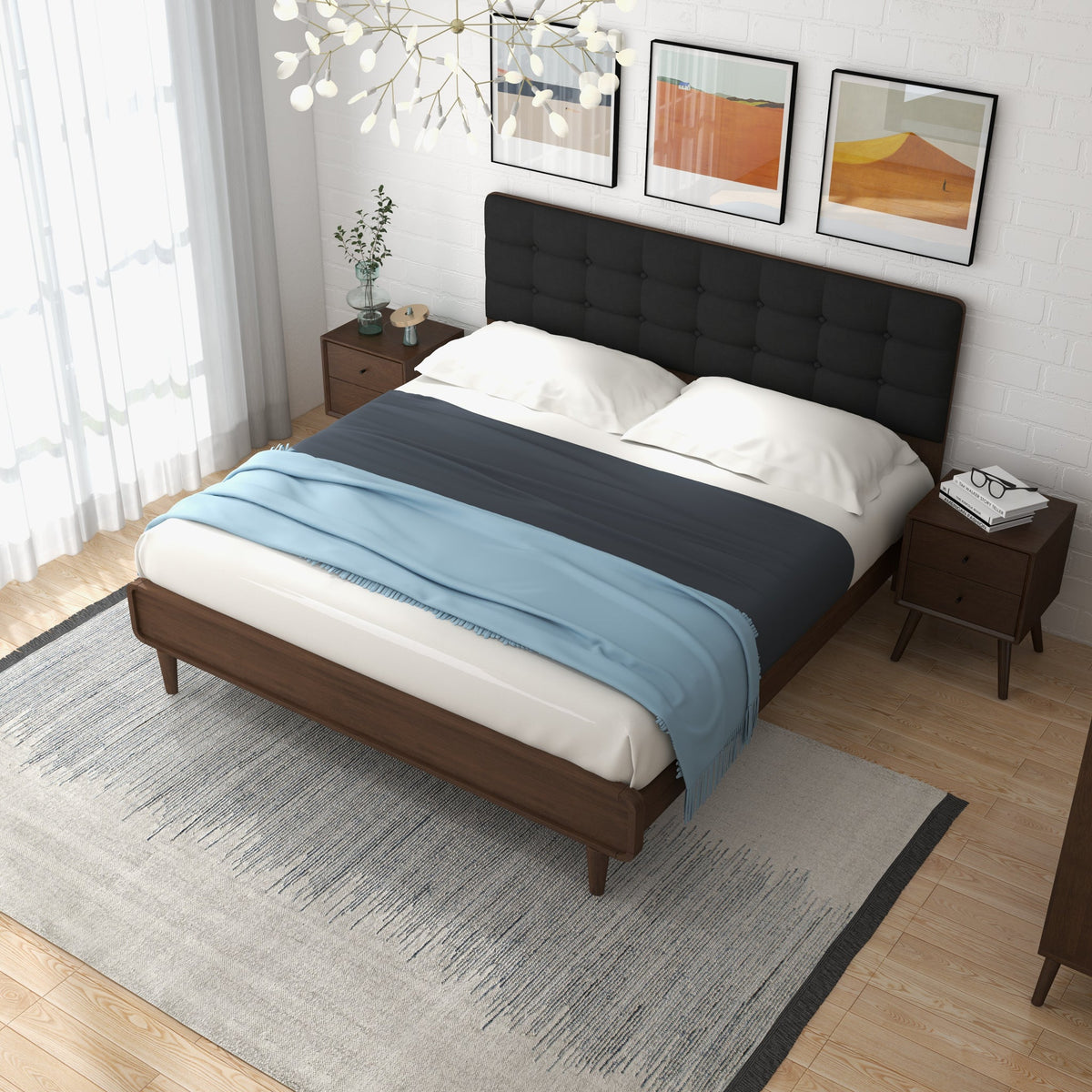 Taylor King Bed (King Size - Dark Grey)