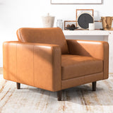 Tessa Leather Lounge Chair (Tan Leather)