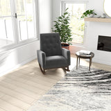 Windsor Dark Grey Velvet Fabric Rocking Chair