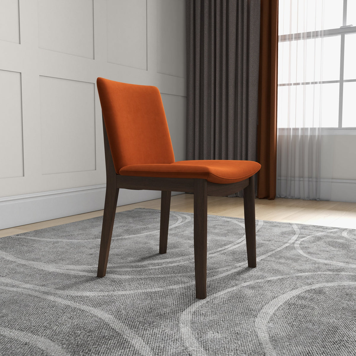 Virginia Dining Chair Burnt Orange Velvet