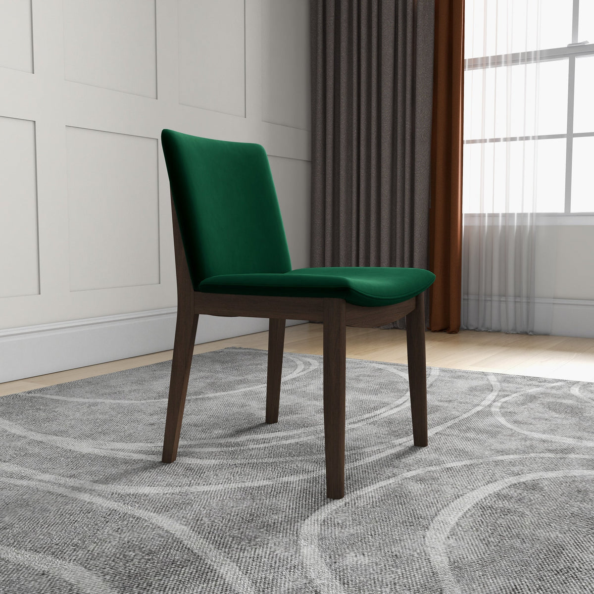 Virginia Dining Chair Green Velvet