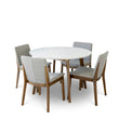 Aliana Dining Set With 4 Virginia Grey Chairs (White)