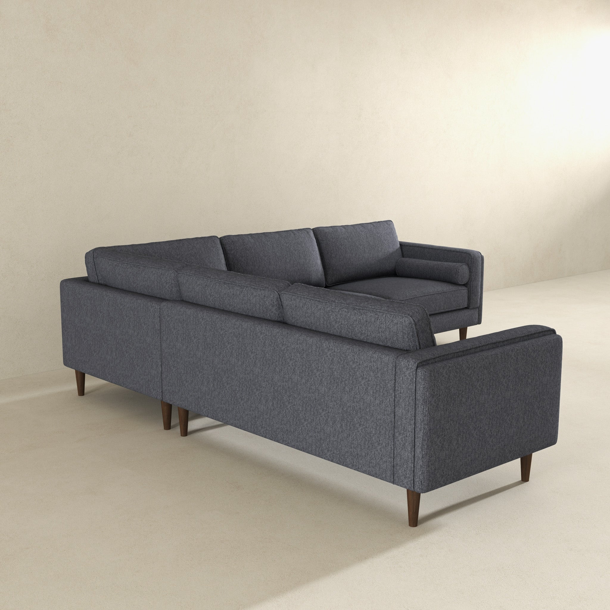 Amber Dark Grey Fabric Corner Sectional Sofa