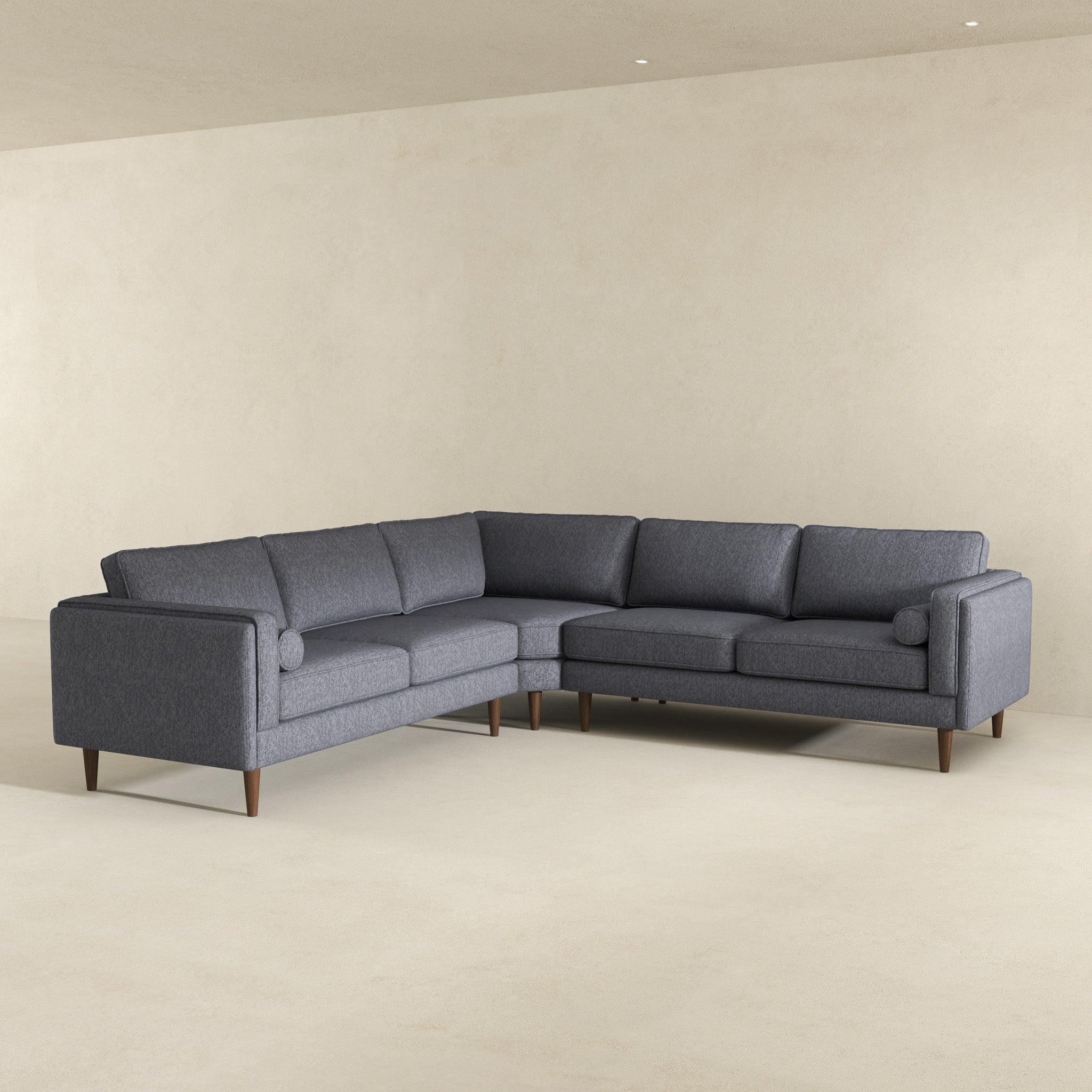 Amber Dark Grey Fabric Corner Sectional Sofa