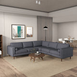 Amber Dark Grey Fabric Corner Sectional Sofa