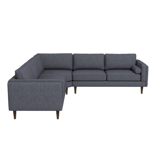 Amber Dark Grey Fabric Corner Sectional Sofa