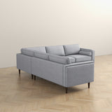 Amber Light Grey Fabric Corner Sectional Sofa